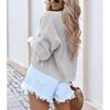 Ladies Casual Wrap Shoulder Autumn Winter New Style Outerwear Sweater Short Jacket Pure Color Open Cardigan Top