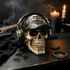 Accessoires de Farce pour Halloween Casque Hip-hop/Figurine Crâne Steampunk, Statue Squelette en Résine, Ornement d'Accessoires d'Ambiance de Chambre Secrète Vintage