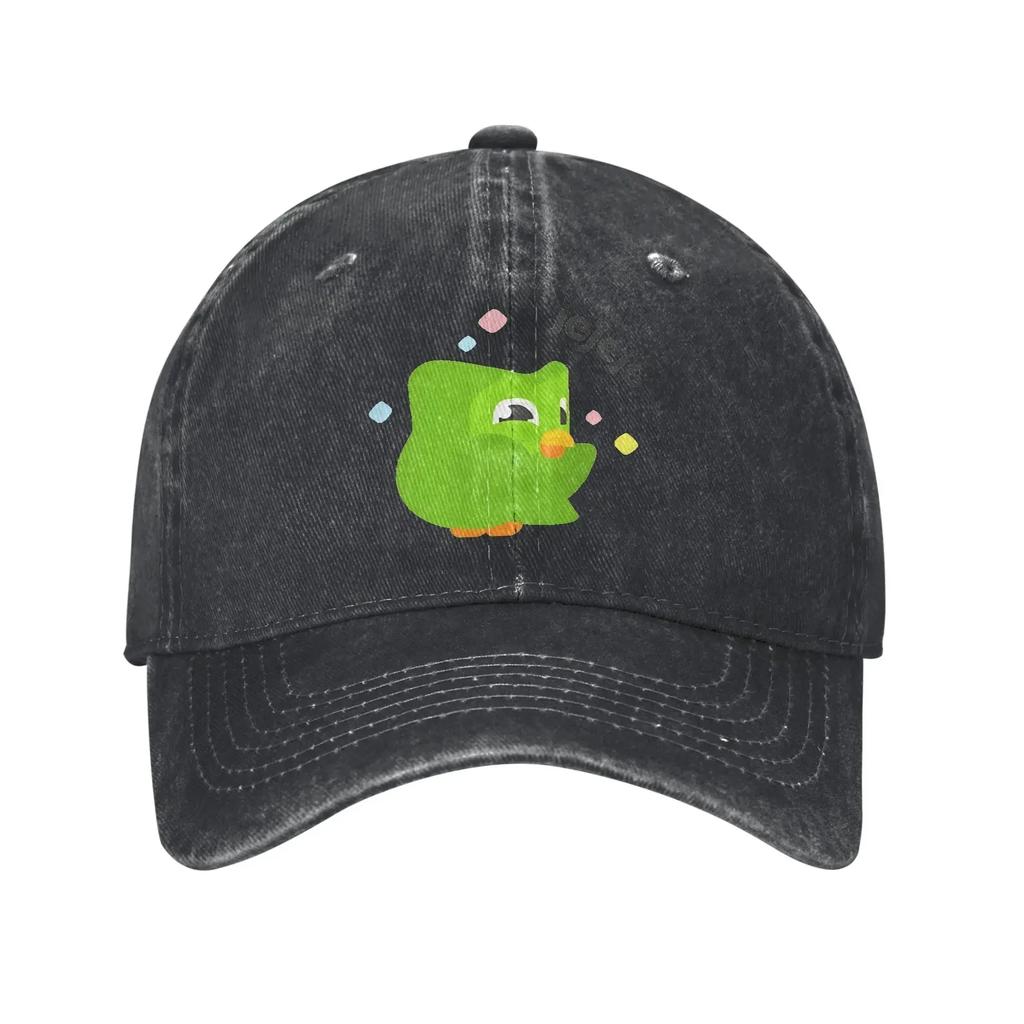 Washed Baseball Cap Duolingo Owl Duo Summer Trucker Hat For Men Women  Y2k Funny Tennis Skate Sun Baseball Caps