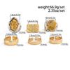 6Pcs/Set Punk Rings Hip-hop Men Rings Retro Geometric Open Rings  Male