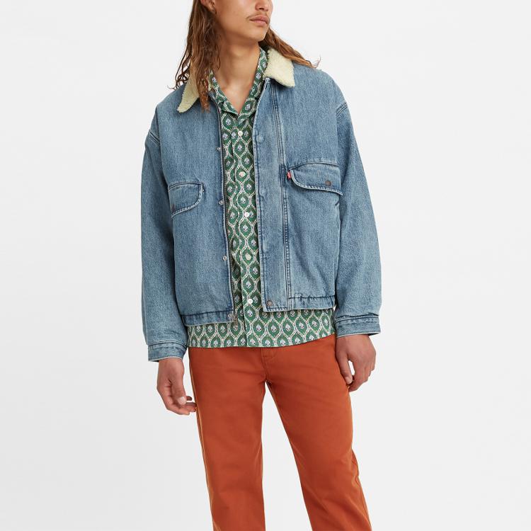 Levis Faux Shearling Denim Jacket Men Jackets Blue A0729-0000