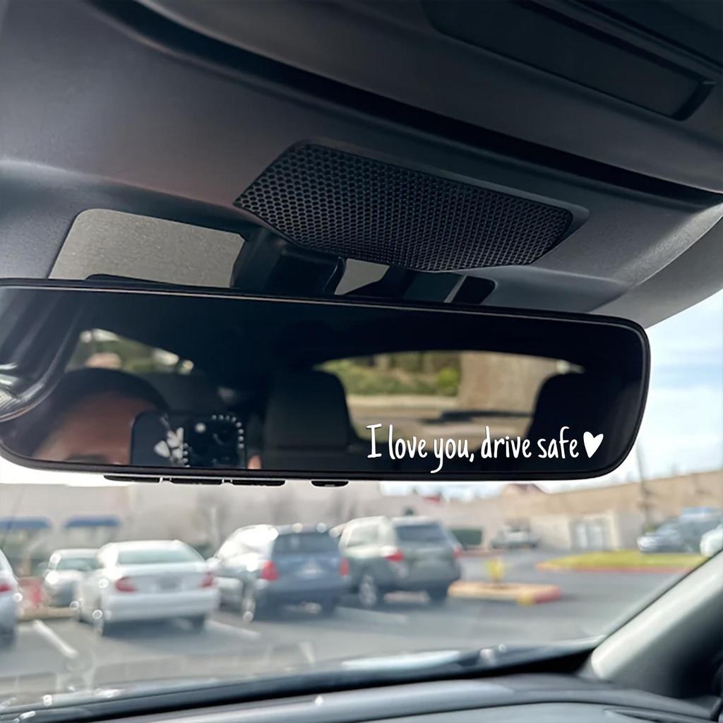 Car Mirror Stickers Car Window Decals for Women I Love You Drive Safe Emblem Labels for Truck Bumper Vehicles Exterior Decor