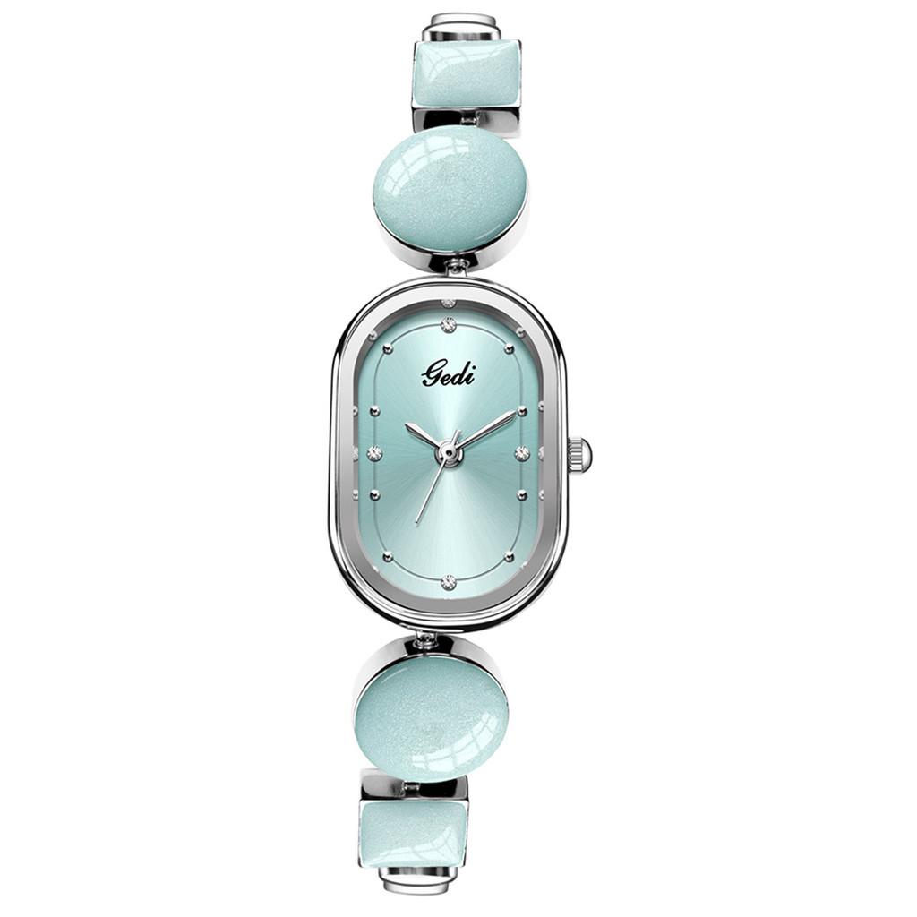 Gedi Artistic Elliptical Womens Quartz Watch With Decorative Dial For Fashion Ladies