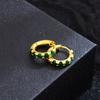 French Light Luxury Green Diamond-Encrusted Gold-Plated Earrings Women'S Minimalist High-End Sense Personality Temperament Versatile Earrings Earrings