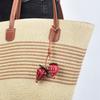Leather Three-Color Three-Dimensional Strawberry Bag Pendant Woven Hand-Sewn Vegetable Tanned Leather Keychain Pendant