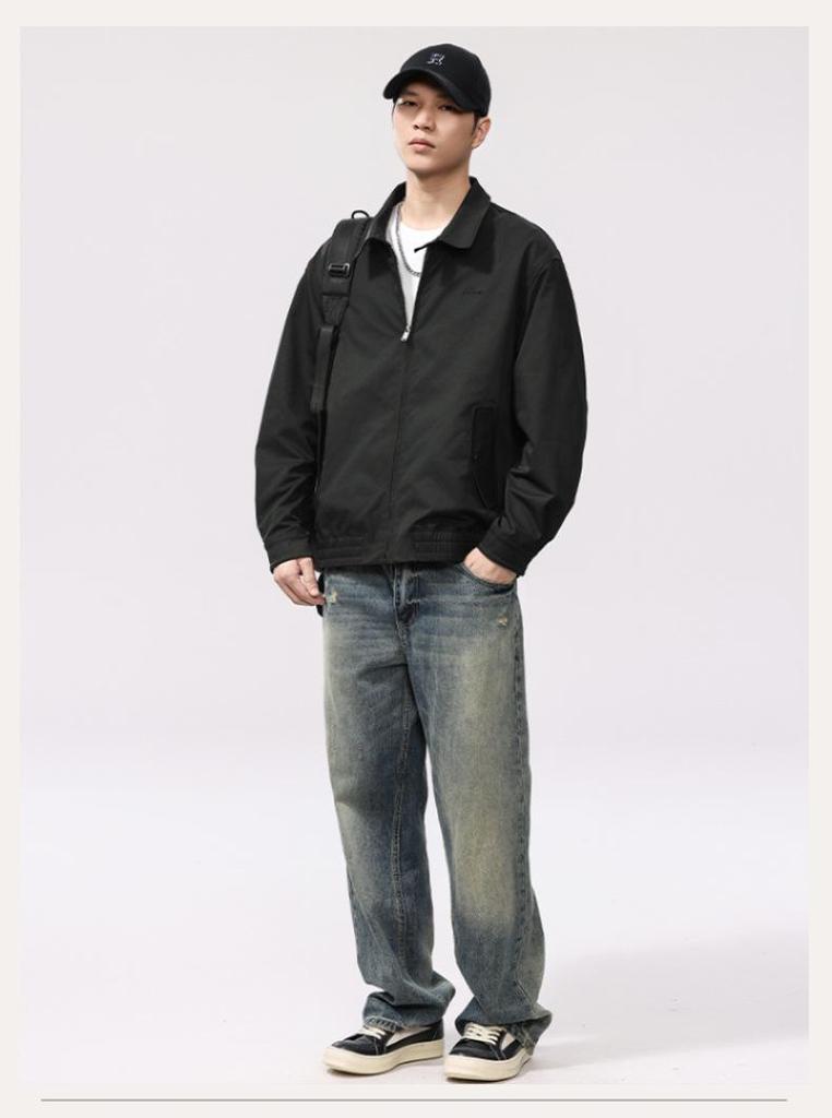 Men's Retro Embroidered Harrington Jacket - Spring 2025 Trendy Style