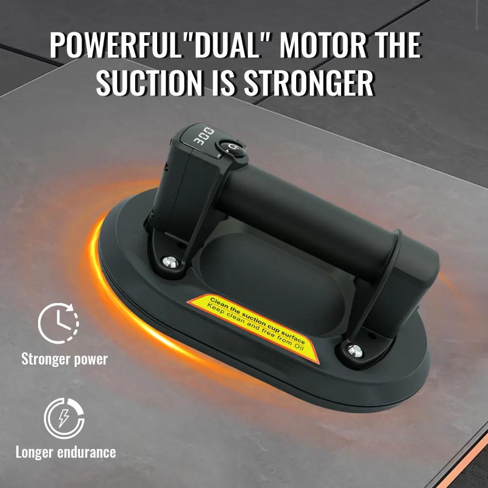 2026 New 300Kg Intelligent Display Industrial Grade Electric Vacuum Suction Cup Heavy Duty Lifter For Granite Tile Glass