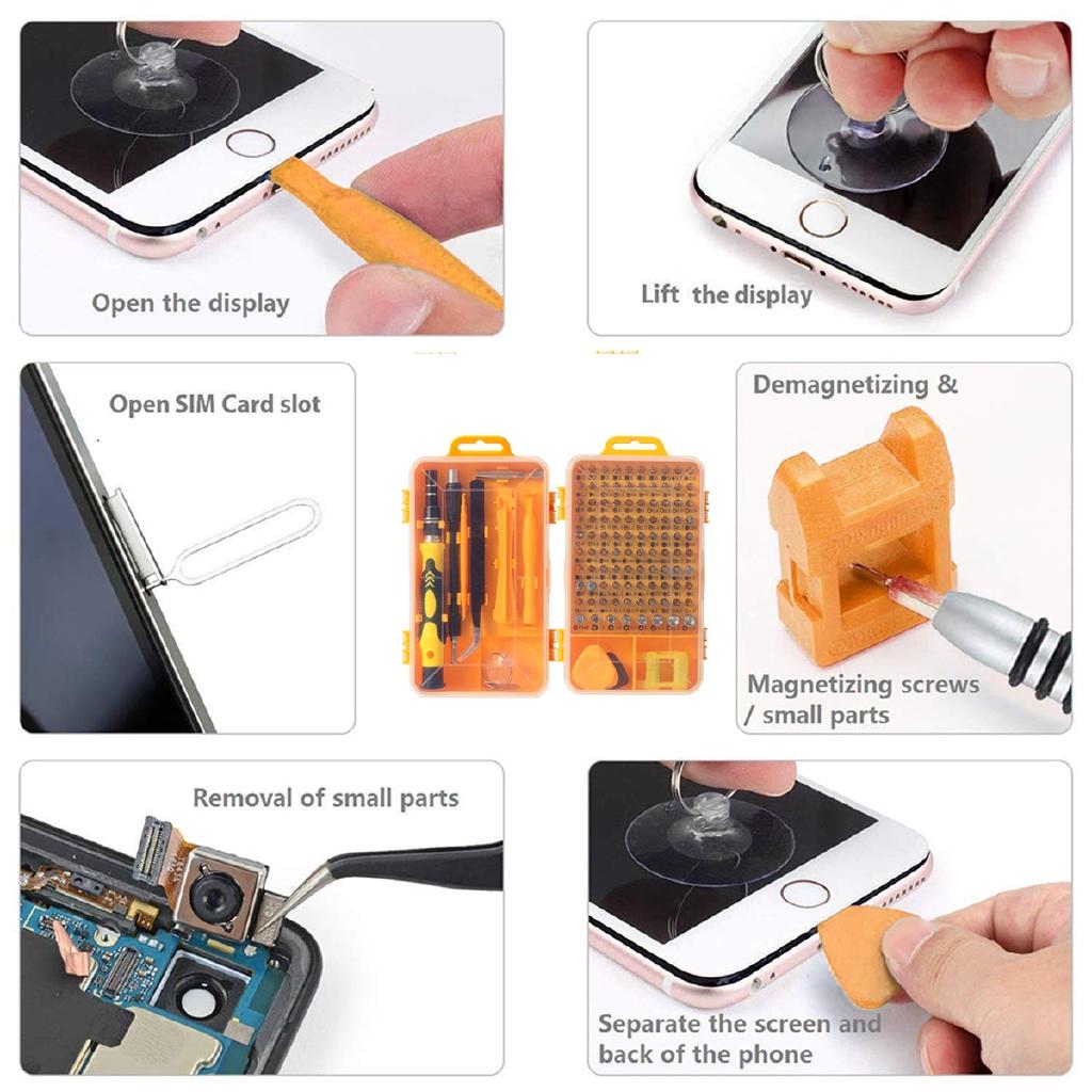 Multi-Präzisions-Schraubendreher-Set 115 in 1 Computer PC Mobiltelefon Gerät Heimreparatur Handwerkzeuge Mini-Schraubendreher-Set Neu