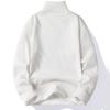 Autumn Winter Men Turtleneck Sweater Long Sleeve Solid Color Slim Fit Fleece Lining Thickened Knitting Tops Jumper