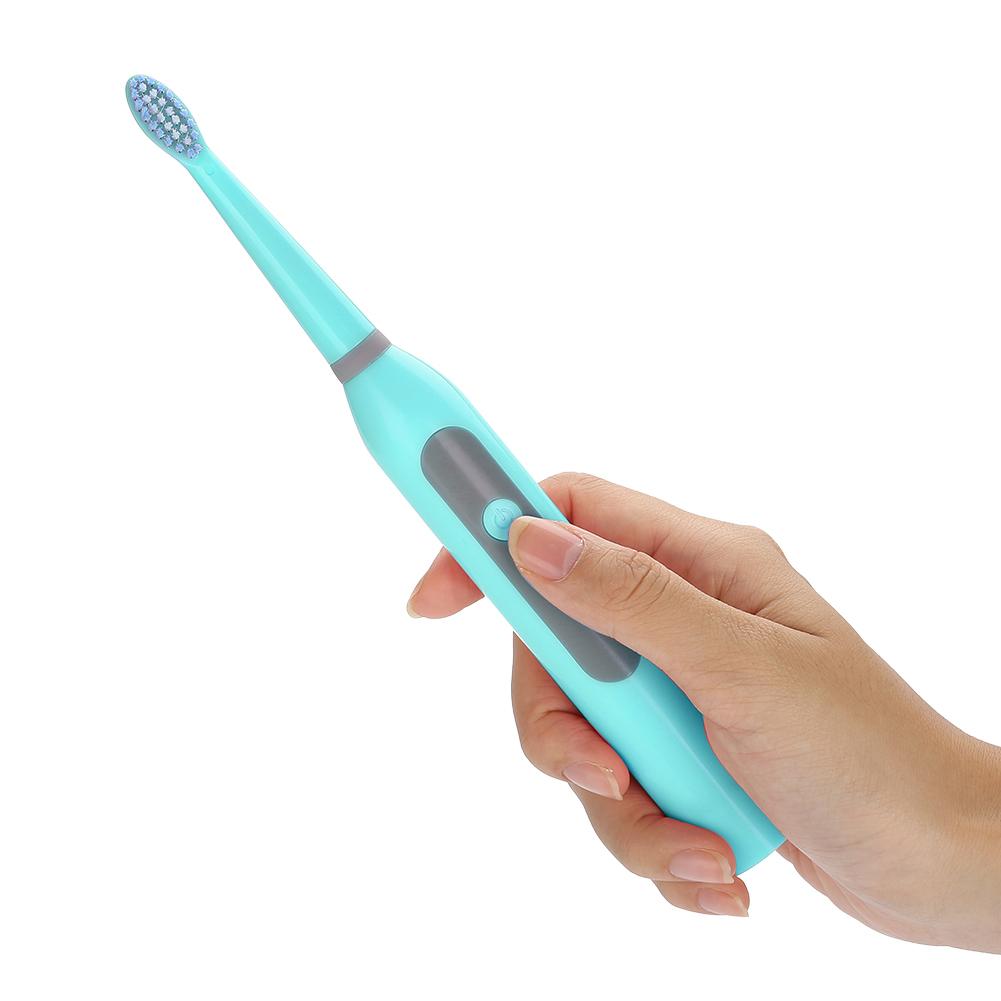 Electric Tooth Brush Battery Sonic Waterproof Replacement Brush Head Teeth Cleaning Tool Blue