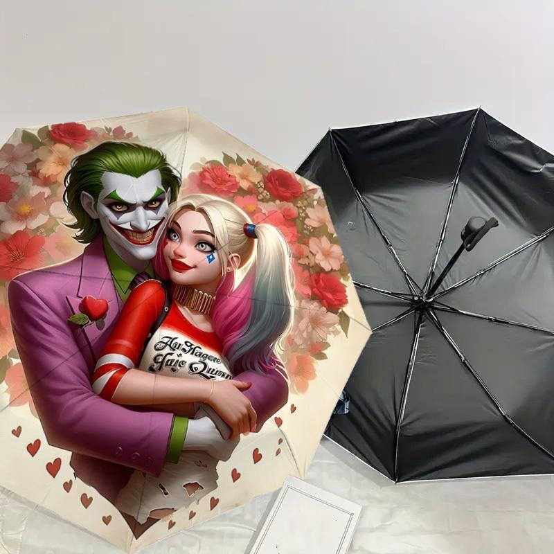 1PC Warner Joker Harley Umbrella-8-Rib Reinforced, Automatic Open, Lightweight & Durable-A93