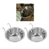 2PCS Wear Proof Metal Hanging Dog Bowl Large Capacity Anti Tip Structure Single Hanging Feeding Bowl Hanging Mountable