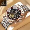 BINBOND Fashion Tourbillon Automatic Watch Men Luxury Skeleton Mechanical Wristwatch Stainless Steel Wristwatches