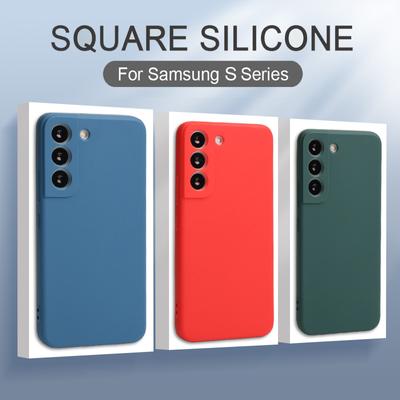 S 24 23 22 21 20 10 S9 Flüssigsilikon-Telefonhülle für Samsung Galaxy S24 S23 Ultra S22 S21 S20 FE S10 Plus Weiche stoßfeste Abdeckung