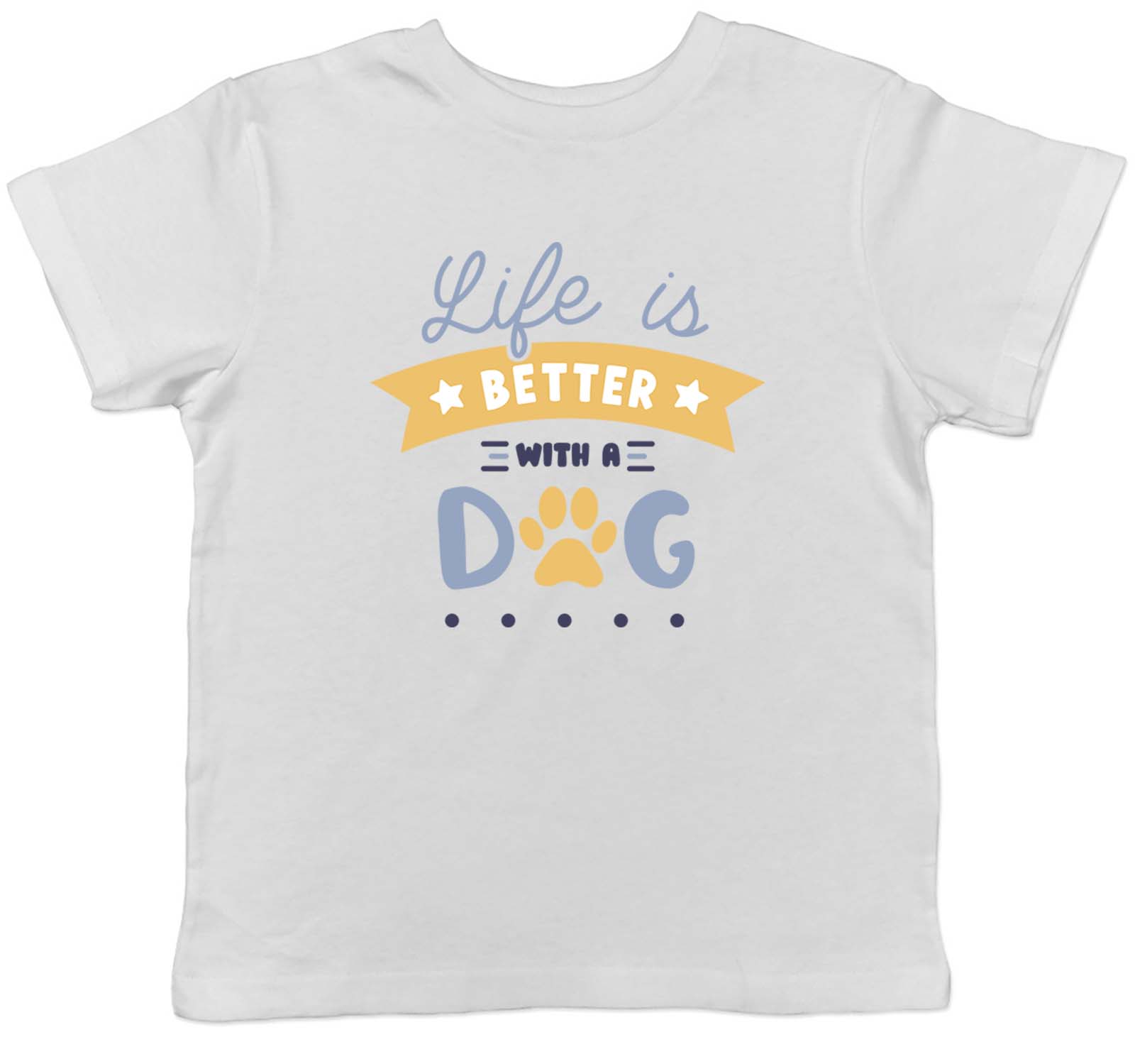 Жизнь лучше с собакой Детская футболка Щенячий Любитель Собак Детская Мальчики Девочки 130