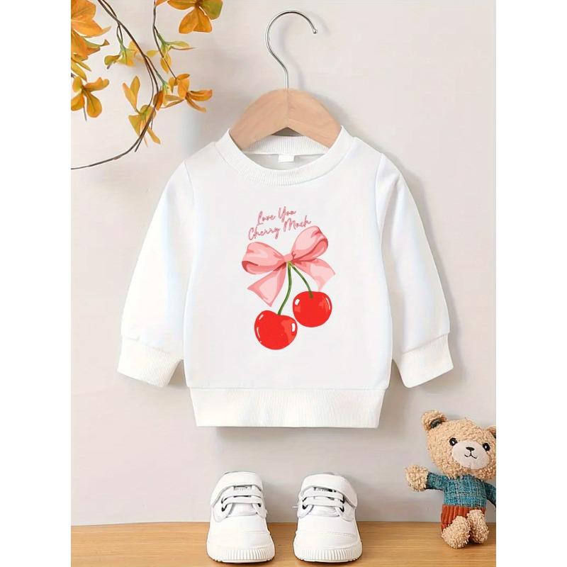 Minimally Printed Pattern, Comfortable and Skin Friendly for 0-3 Year Old Baby Girls, Versatile Baby Round Neck Hoodie
