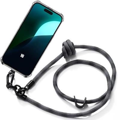 Lanyard Case - for iPhone 16 - Shockproof Protection - Sturdy Lanyard - Grey - Flexible