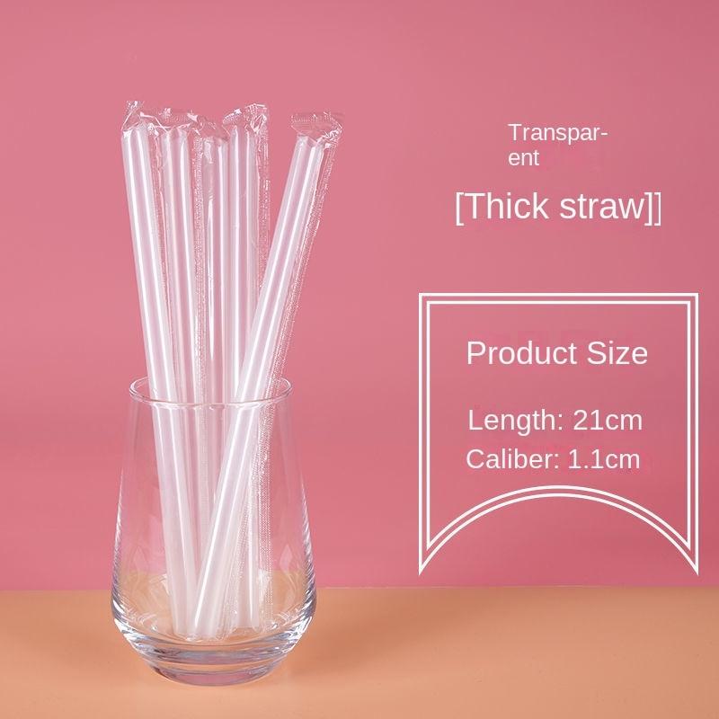100Pcs Disposable Plastic Straws Juice Drinks Milk Tea Bubble Tea Drinking Wide Independent Packaging Drinking Straw