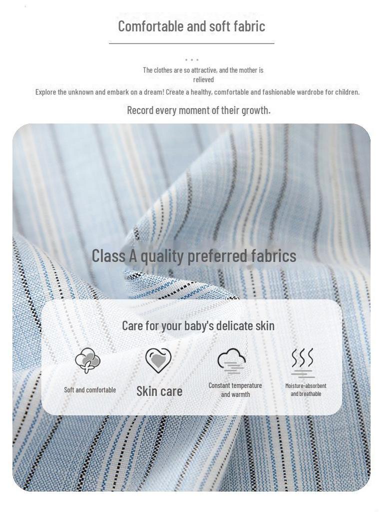 Bawełniany kombinezon niemowlęcy w paski - Kolekcja Lato 2025 dla chłopców