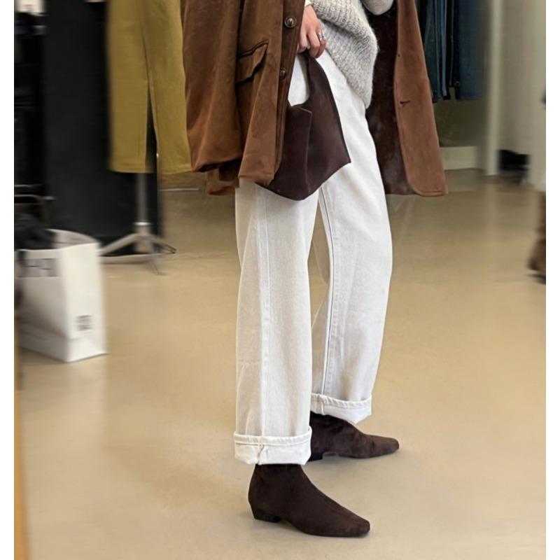 Autumn Winter Short Plush Women Ankle Boots Fashion Square Toe Short Booties Ladies Elegant Low Heels Zipper Booties