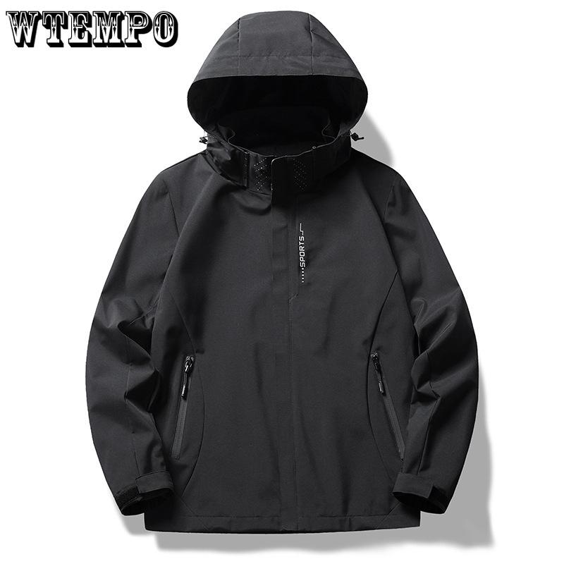 Hooded Windbreaker for Men Solid Color Jacket Waterproof Thin Coat Windproof Coat for Men Mountaineering Suit