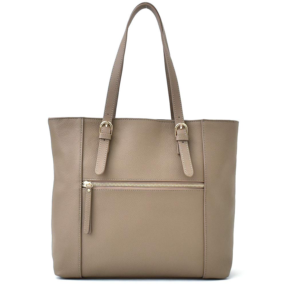 

VITAFELICE Genuine Leather Business Tote Bag for Women, vinb-20c53n (Gray Beige)