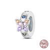 Ice Snow Fairy Charm Bead Charms Copper Snowflake Luminous Crystal Ball Bead Charms Compatible With 3mm Authentic Bracelets Do It Yourself Jewellery B