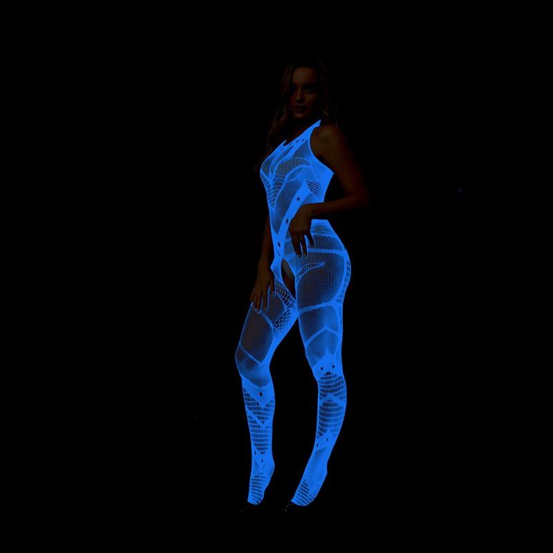 Sex underwear luminous sexy garters blue light women's luminous stockings onesie y