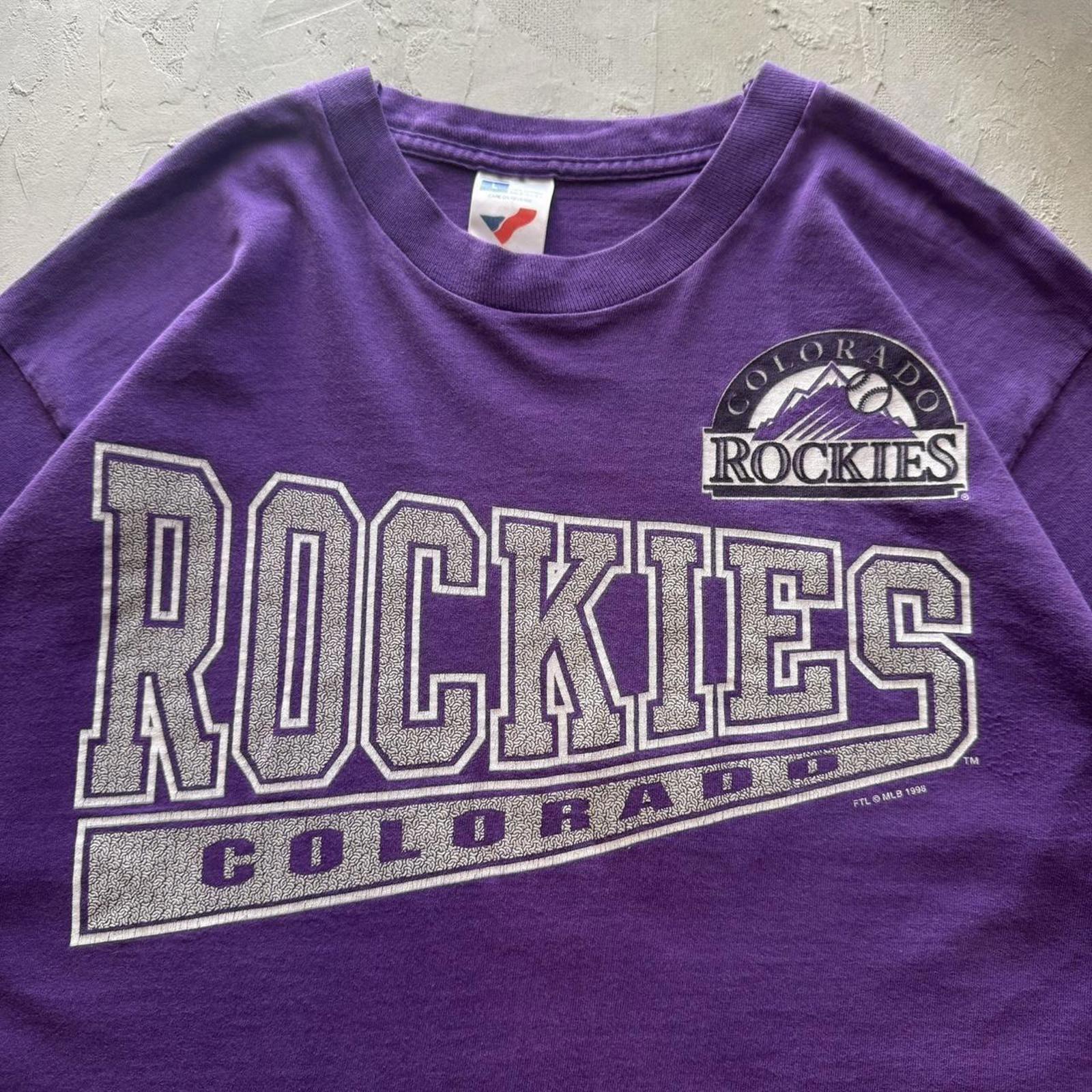 Vintage 1990s Colorado Rockies MLB Baseball Purple Single Stitch T Shirt Unisex T-Shirt S