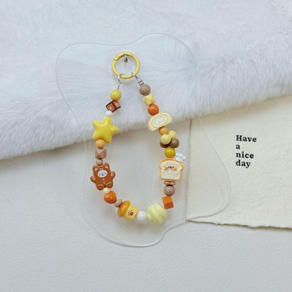 Original Hand-Painted Dopamine Beaded Phone Chain with Anti-Lost CCD Camera Pendant