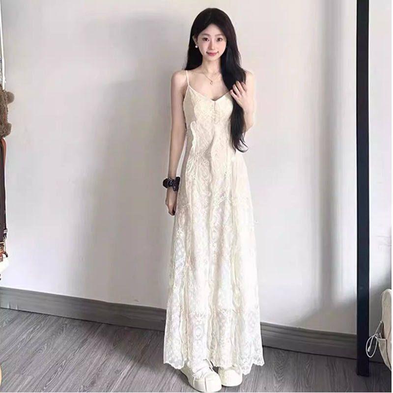 

Plus-Size Spring New Style French Niche Design Lace Camisole Dress Versatile Blazer Two-Piece Set Suspenders skirt 2XL