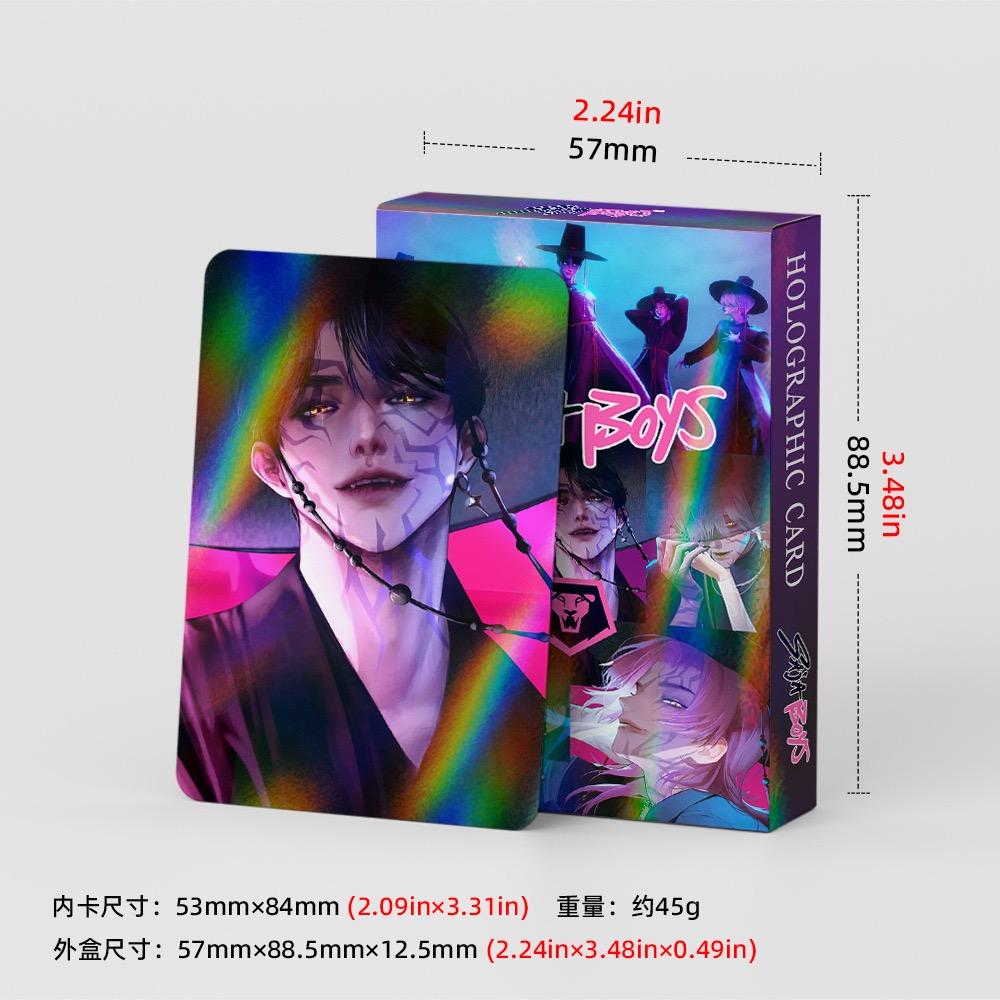 30pcs KPOP Demon Hunters Saja Boys Holographic LOMO Cards Anime Colle Set - Double Sided Laser HD Pocards with Stickers