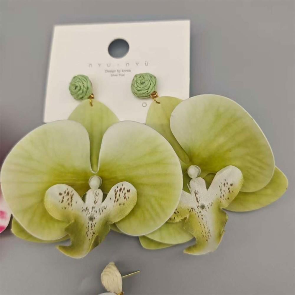 Simulated Flower Butterfly Orchid Earrings Korean Style Flower Drop Earrings Flower Earrings  Women