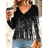 Summer Women's 3D Printed V-Neck T-Shirt Fashion Versatile Trend Breathable Casual