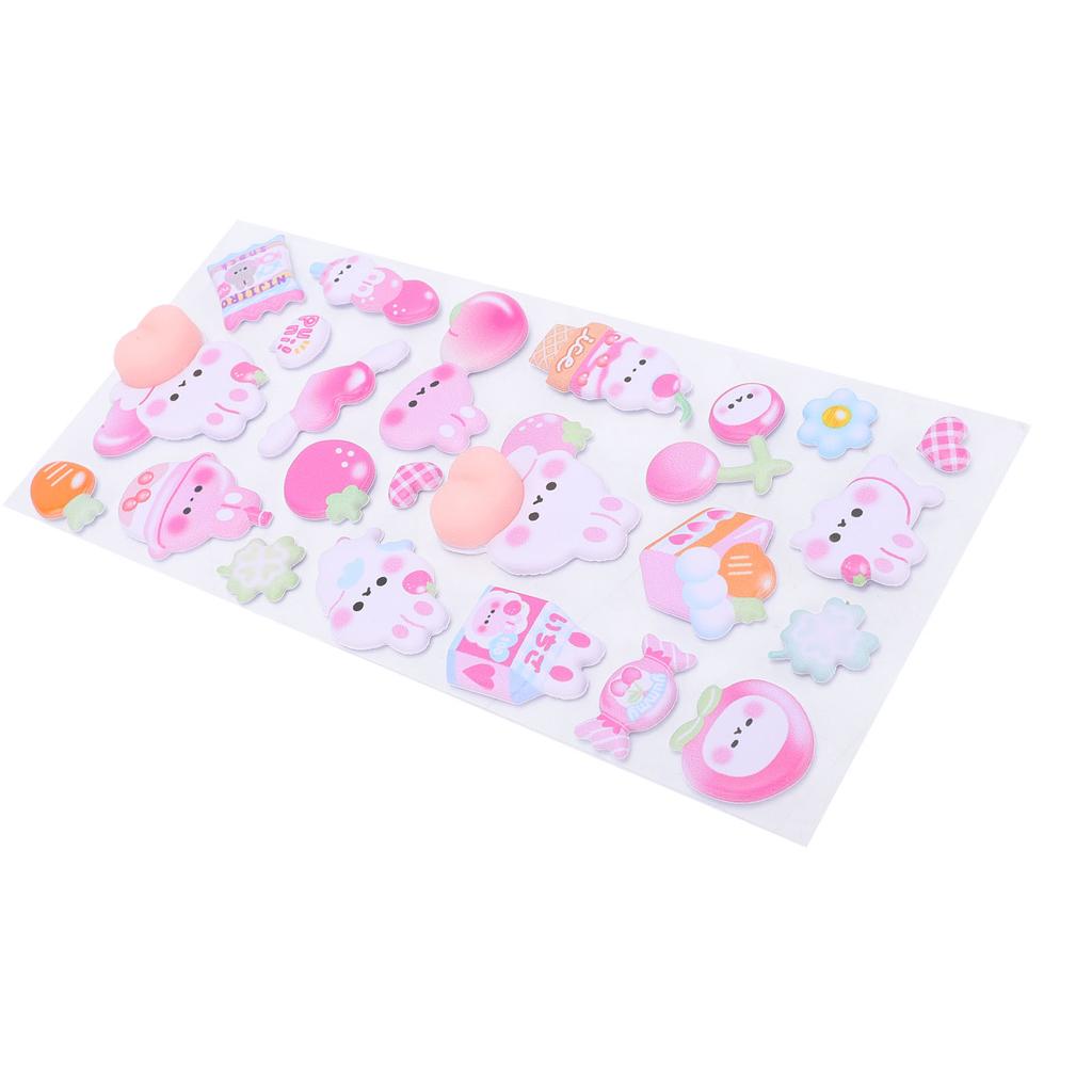 3D Puffy Butt Stickers Pink Bunny Decorative Mini Puffy Animal Stickers for Phone Case Notebook DIY
