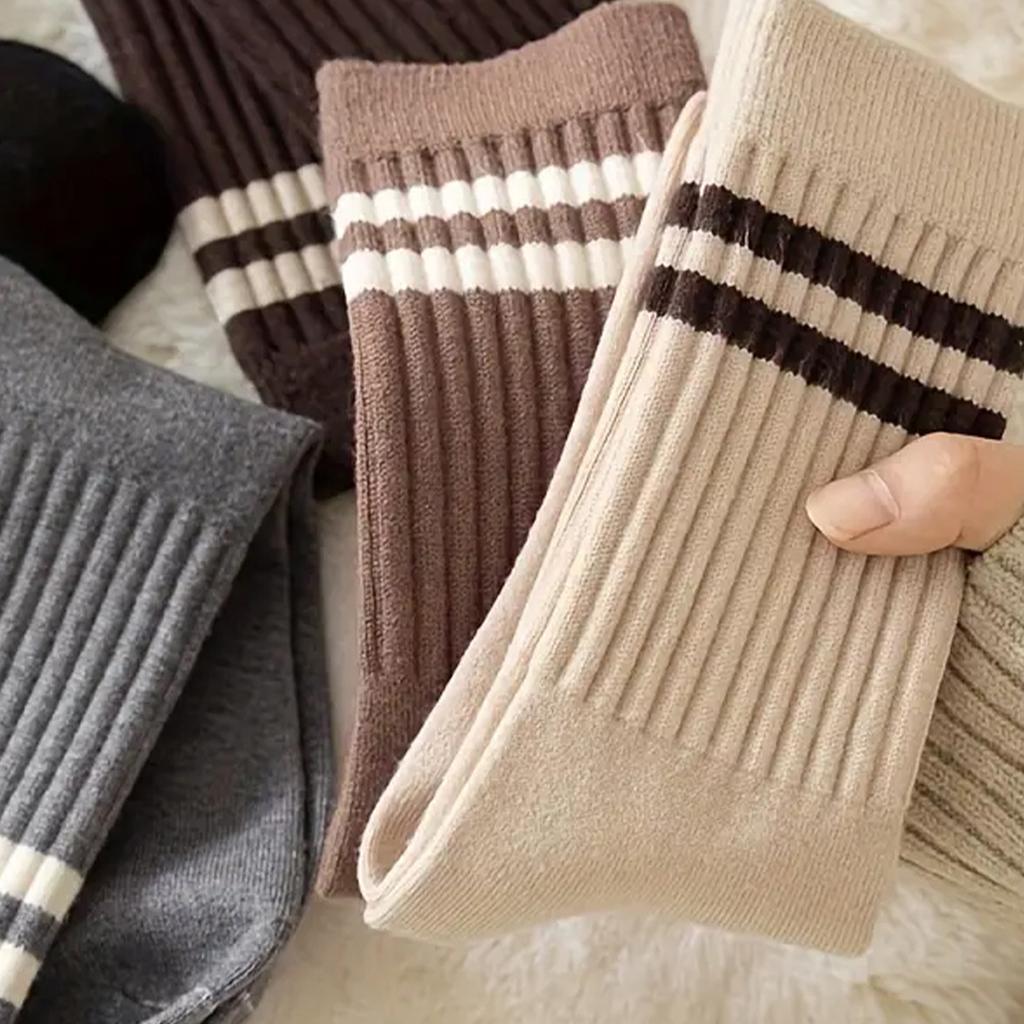 Xiaomi 15 pairs of unisex striped mid-calf athletic socks, fashionable and versatile for autumn and winter, breathable.