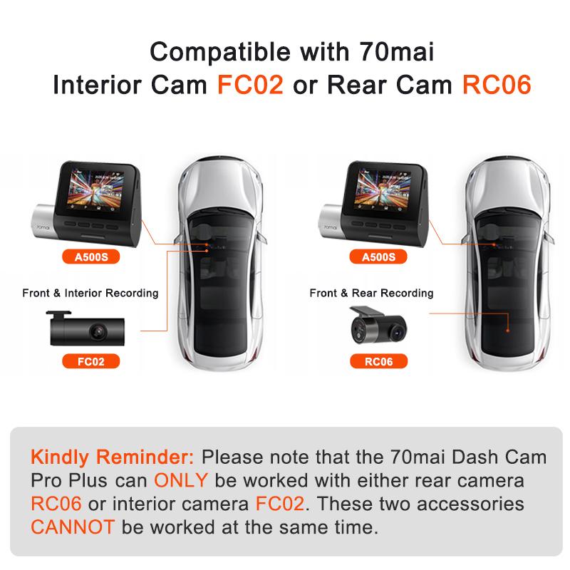 70mai Dash Cam Pro Plus A500S Built-in GPS ADAS,wifi Car DVR 1944PHD Recoeding Support Rear Cam 24H Parking Monitor,Night Vision