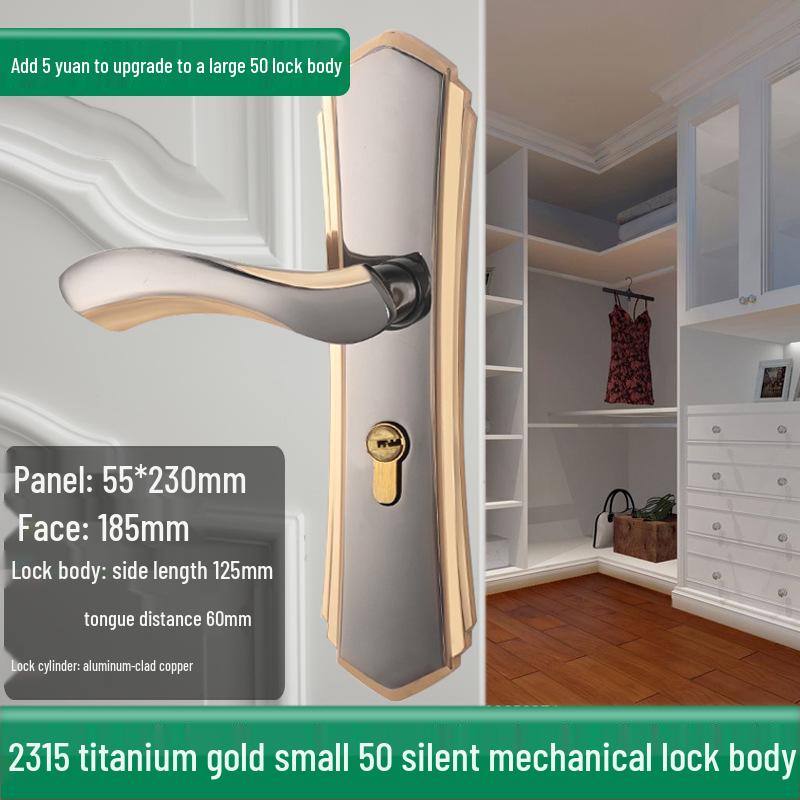 Univerzální magnetický černý vnitřní zámek kliky dveří pro dřevěné dveře ložnice