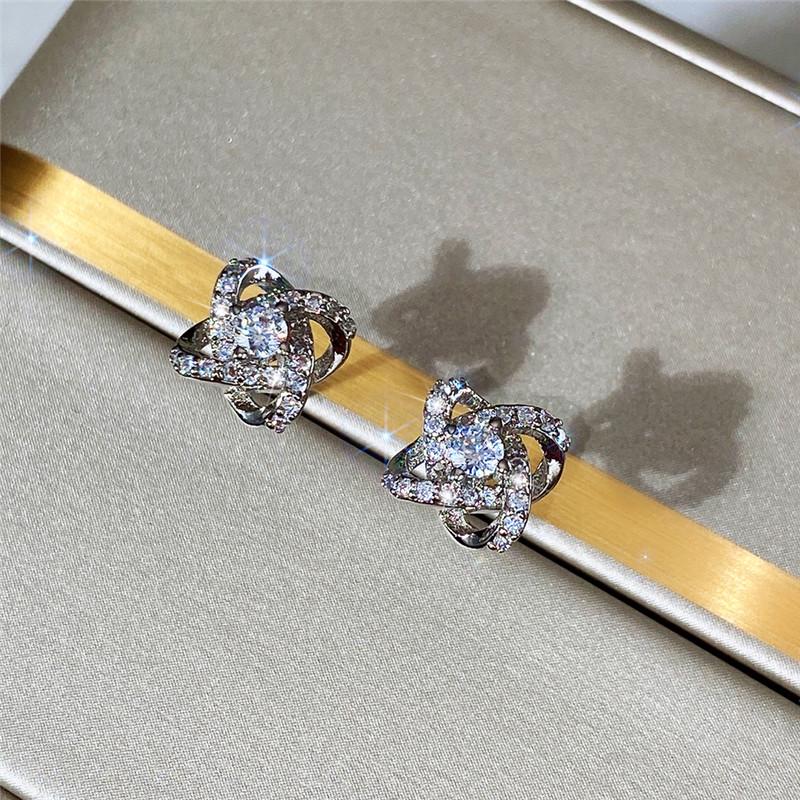 

BELLA BOX Изящные маленькие серьги-гвоздики с ослепительным фианитом, сдержанные нежные аксессуары для ушей, новые модные украшения хорошего качества для женщин белый