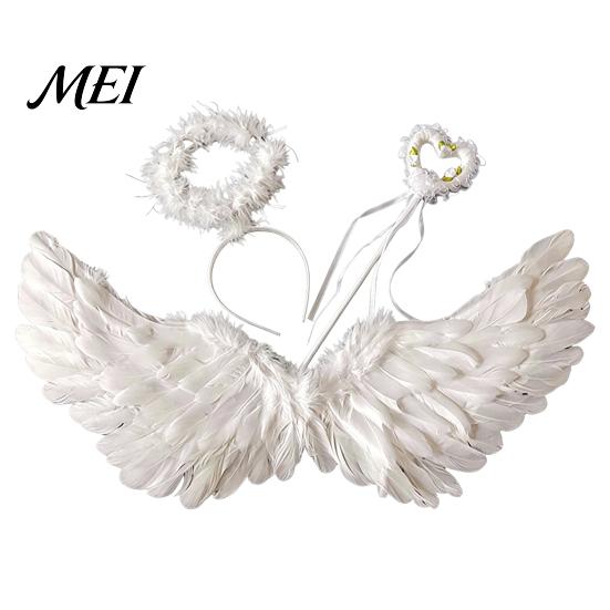 Swan Costume Accessories Angel Wings Feather for Kids Adults, Lightweight Fairy Carnival with Elastic Straps, Christmas Halloween Party And