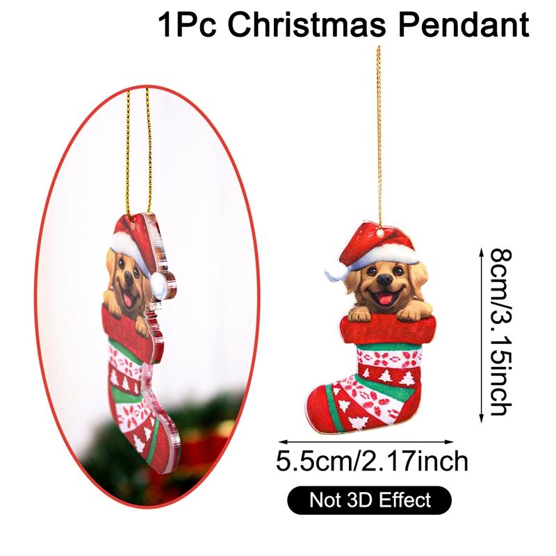 

Cartoon Dog Christmas Ornaments Xmas Tree Pendant Cute Puppy Hanging Christmas Decorations Home Car Decor Gifts Navidad Noel