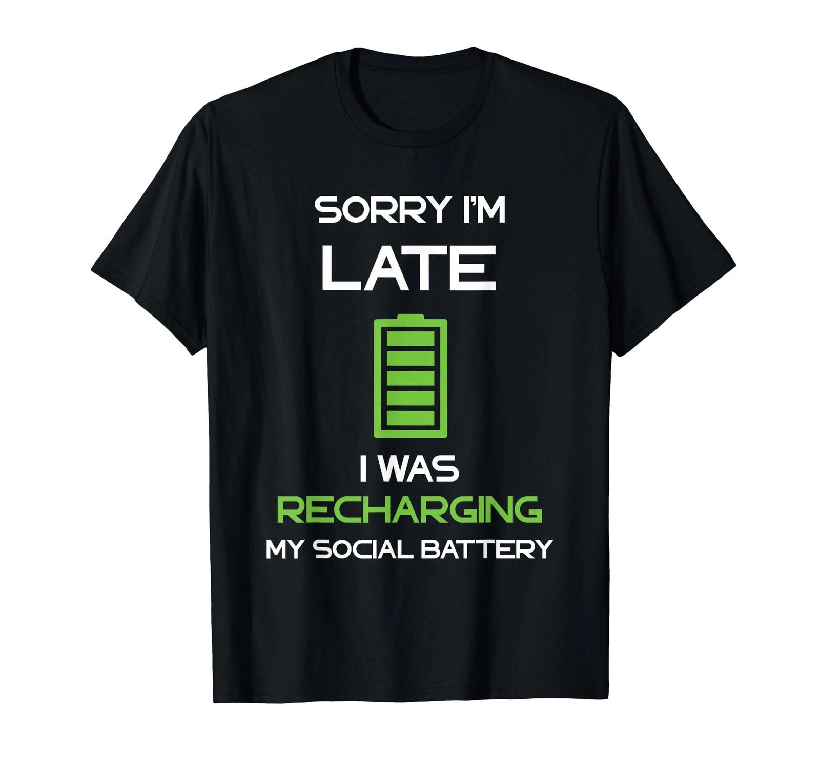 Social Battery Recharging Introverted Anti Social Sarcastic T-Shirt S