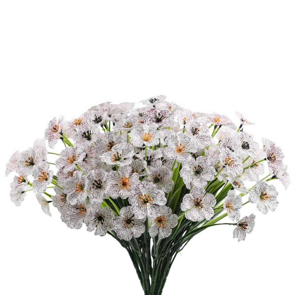 6pcs Artificial Wild Violet Flowers, for Indoor and Outdoor Hanging Plants, Farmhouse Decoration, Tabletop Placement,  Without Container