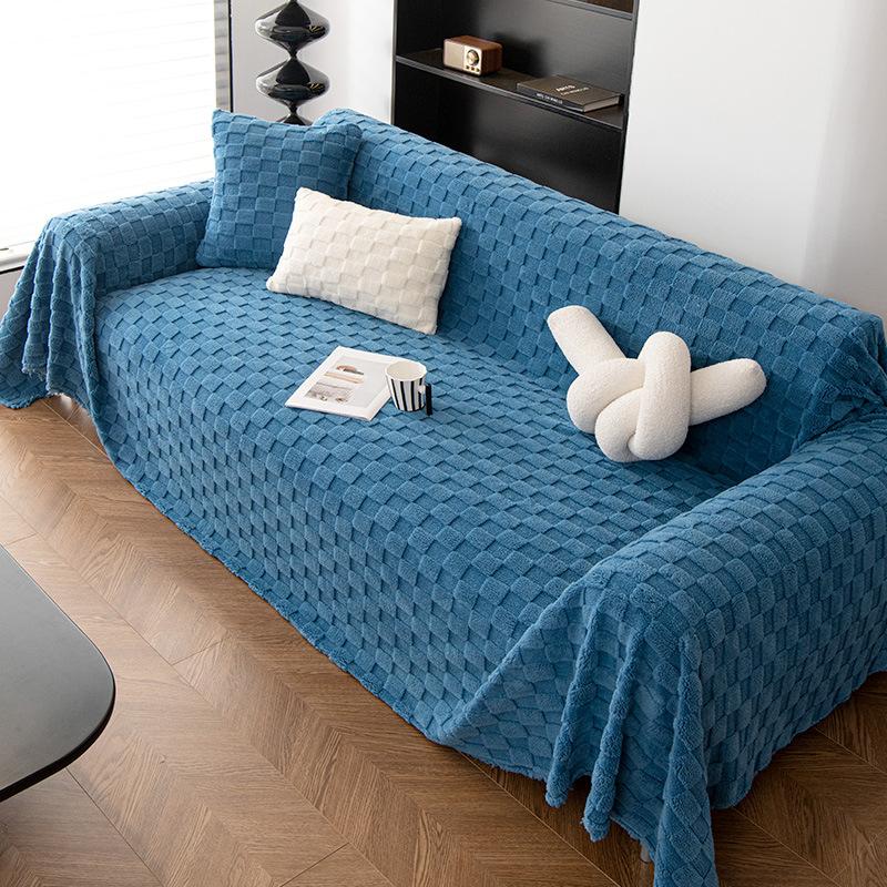 Høst og Vinter Sofahåndkle Fullt Dekkende Klut Vinter Plysj Fortykket Sklisikkert Sofateppe Eksklusiv Anti-katteriper Sofatrekk Klut