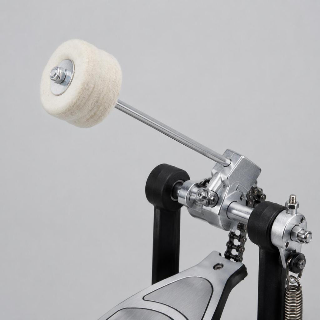 Soft Drum Pedal Part Compact Cylindrical Felt Beater Head with Central Mounting