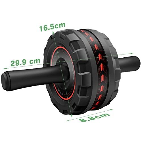 FEELCAT Ab Roller, Quiet, Wide Roller, High Stability, Suitable for Beginners and Women, 200kg Weight Capacity, Ab Roller, Knee Protection Mat, Streng