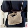 New plush messenger bag handbag texture fashion women's bag autumn and winter hair bag versatile niche chain handbag