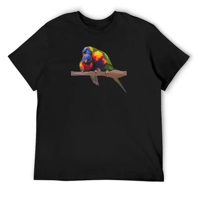 Rainbow Lorikeet Pairs and Feathers T-Shirt Anime Clothes Funny Gifts Plus Sizes Mens Funny T Shirts