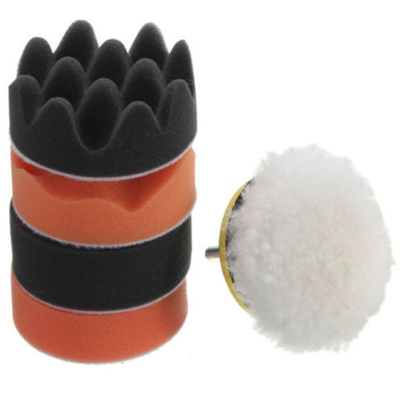 7pcs 3" 80mm Car Polishing Buffing Pad Wheel Kit+Drill Adapter for Car Buffer