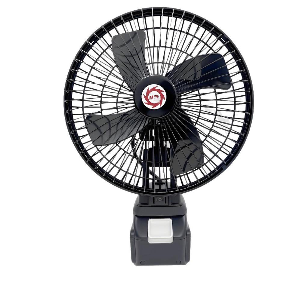 Makita-Style Portable Rechargeable Wireless Oscillating Fan for Camping & Home Use
